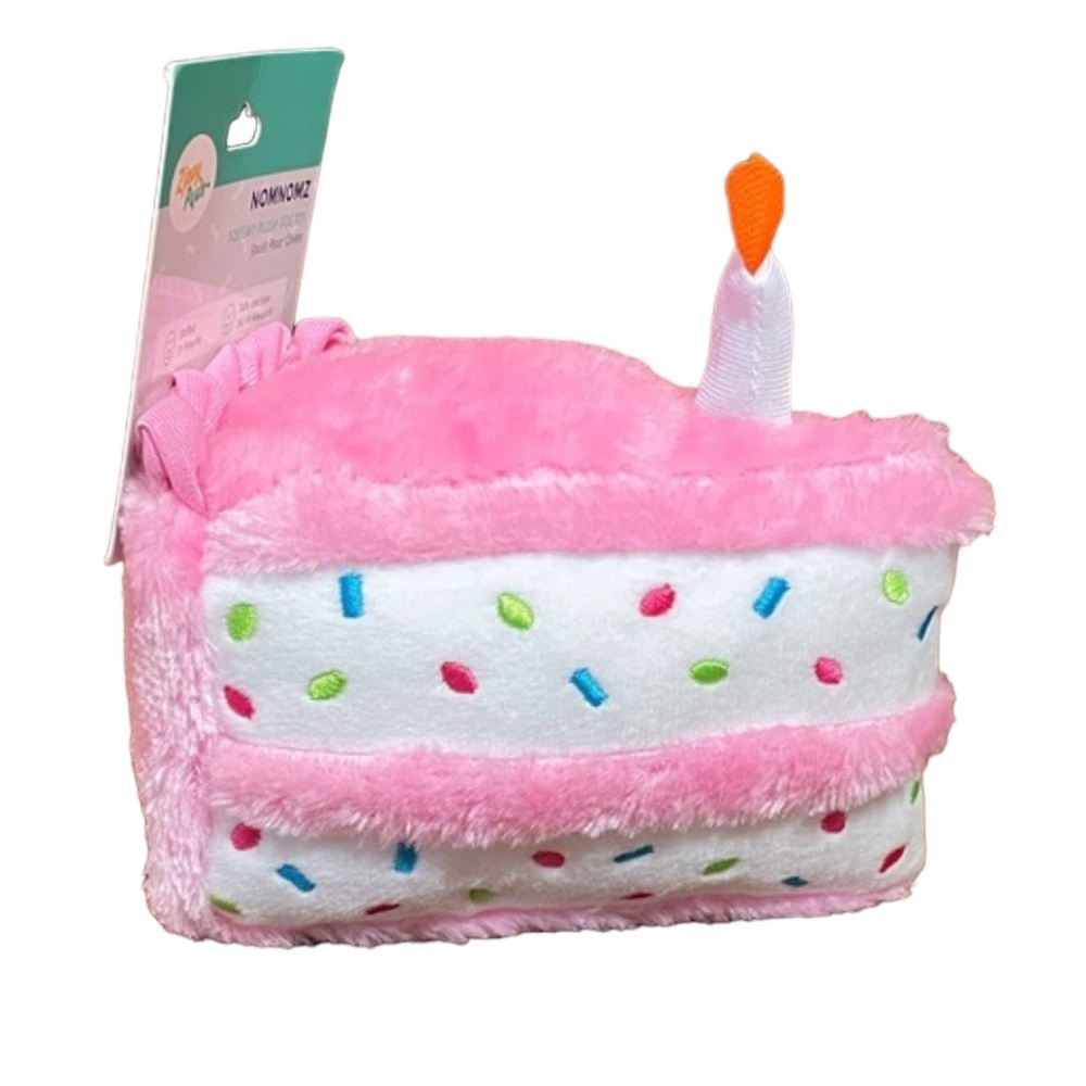 NWT Zippy Paws Plush Birthday Cake Slice Dog Toy